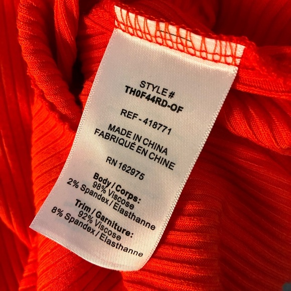 The Range Red Ribbed Knit One Shoulder Bodysuit Top Size Small - Picture 8 of 8